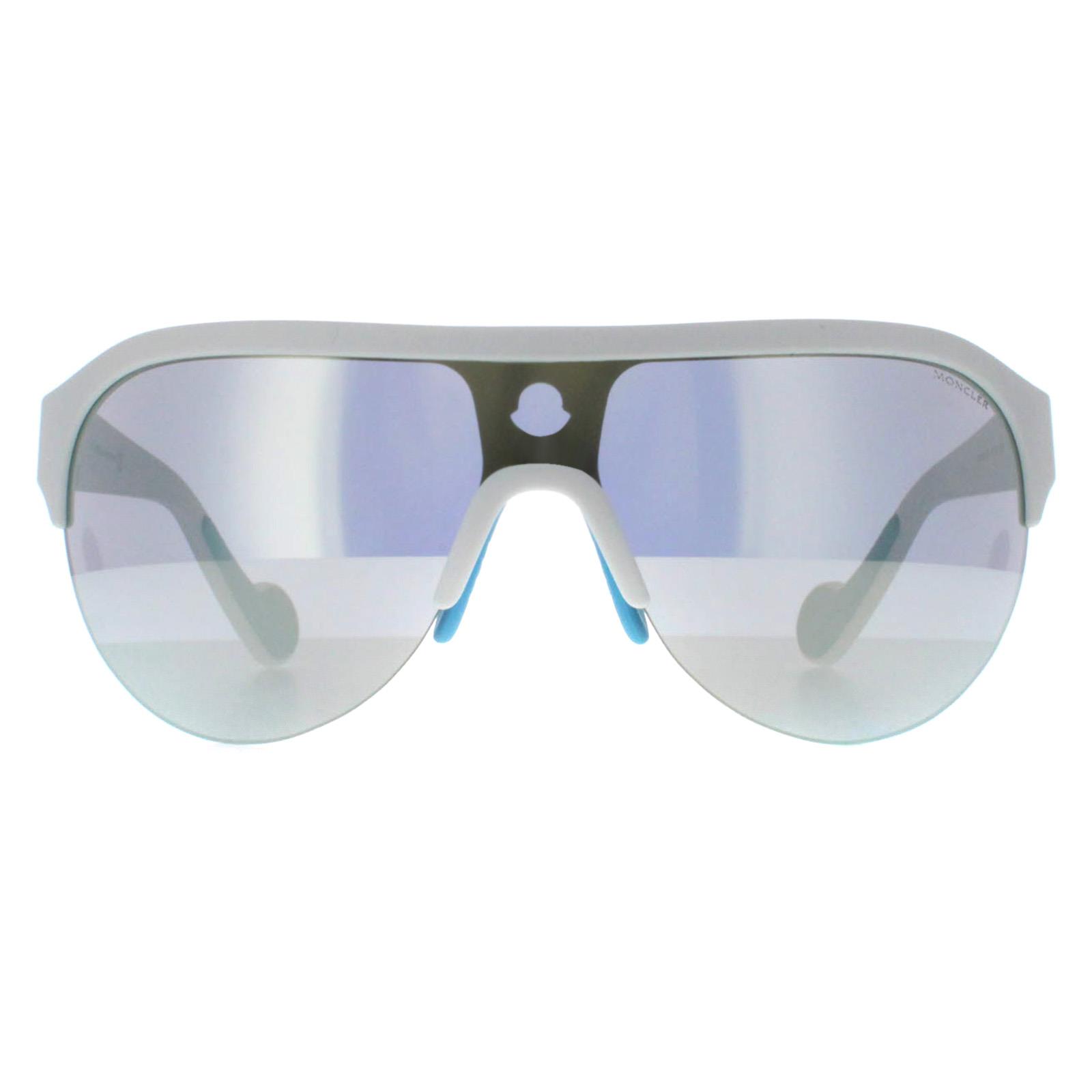 Moncler★素敵!Unisex ML0049 White Sunglasses Moncler Sunglasses ML0049 21C White Gray Mirror | eBay