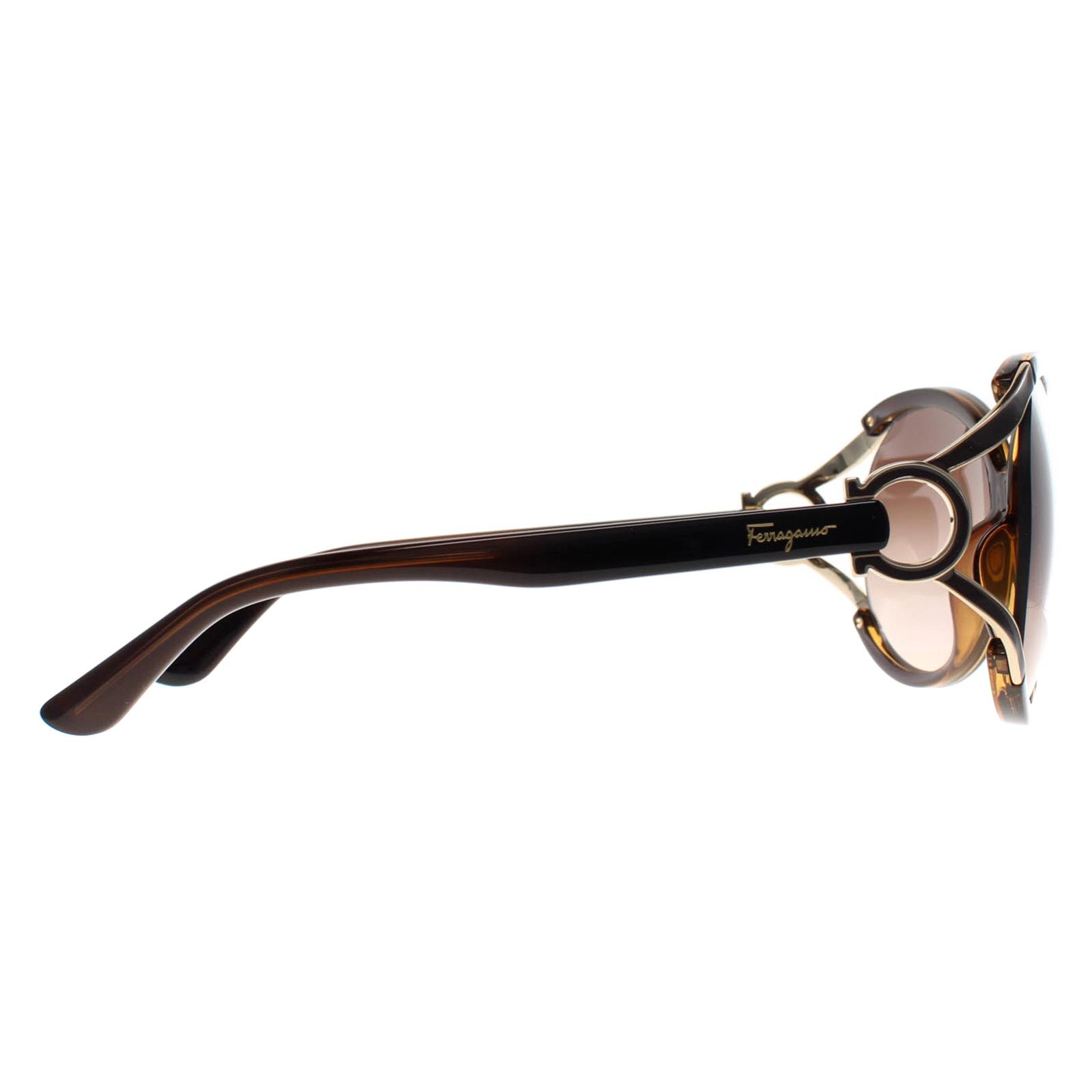 Salvatore Ferragamo Sunglasses SF600S 220 Dark Brown Brown  display picture 3