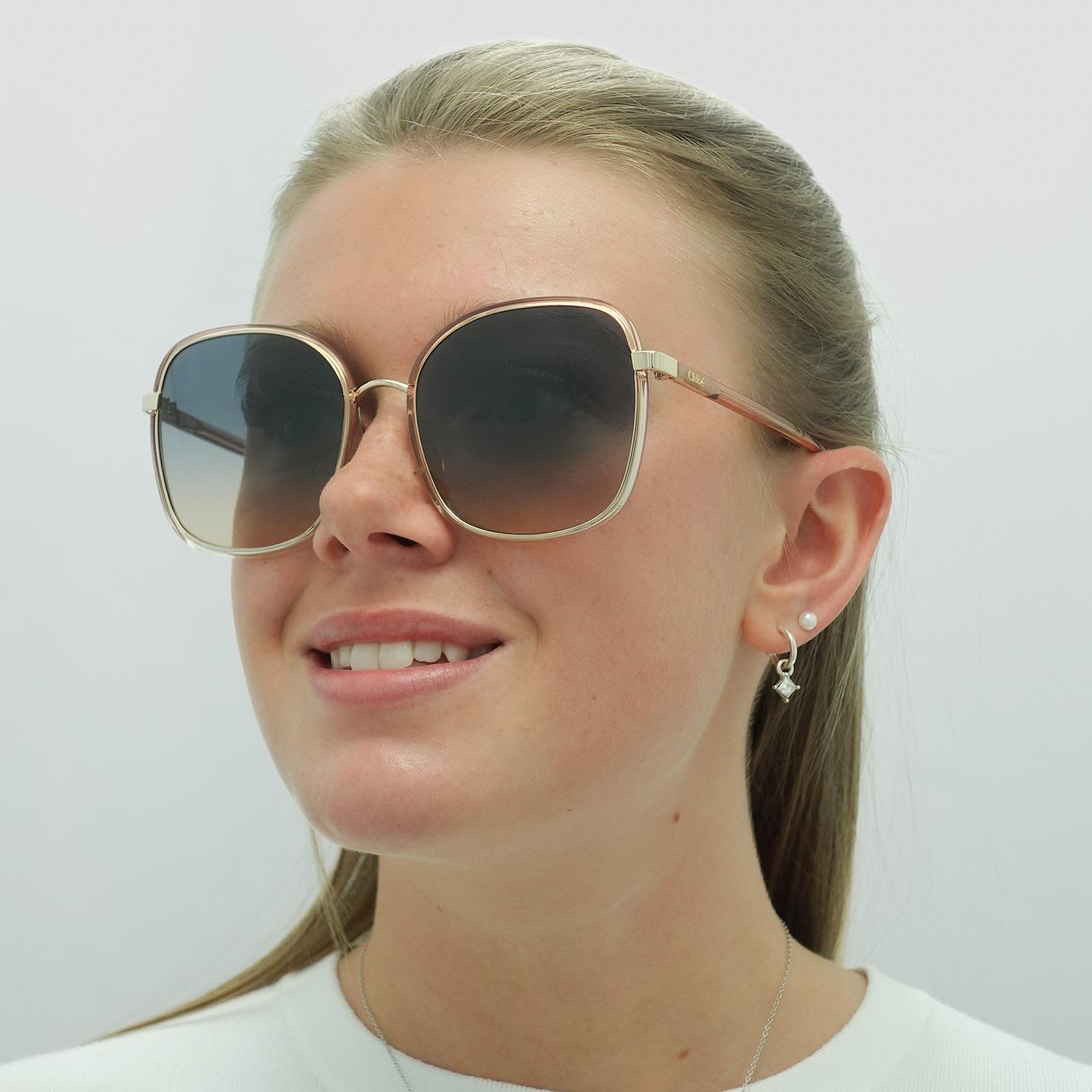 アウトレット【Chloe】クロエ☆Havana/Grad Blue サングラス Chloe Sunglasses CH0030S Franky 004 Orange Crystal Blue