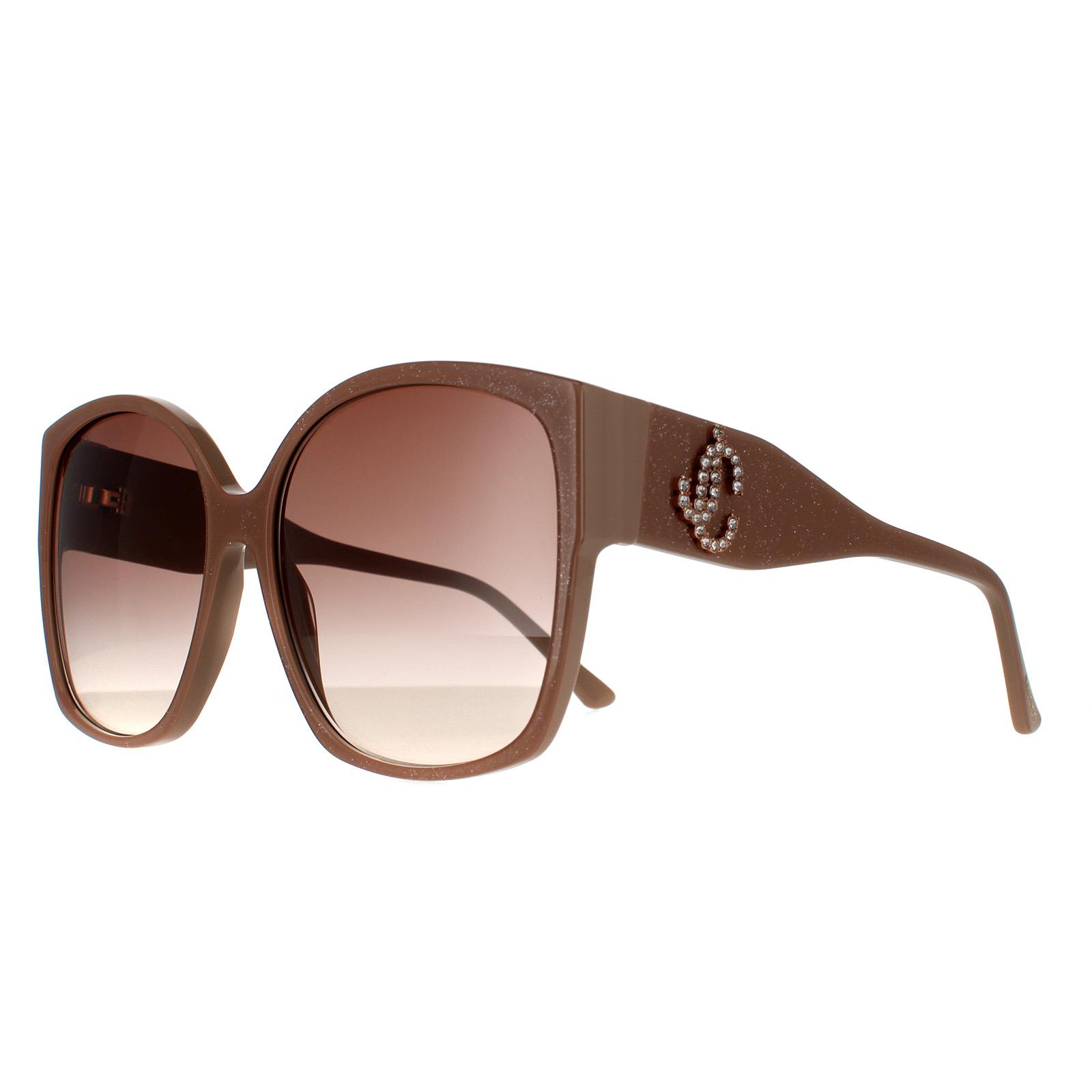 ? Jimmy Choo Noemi/S KON HA Sunglasses Nude Glitter Brown Gradient Square Women Jimmy Choo Sunglasses NOEMI/S KON HA Nude Glitter Brown  main image 2