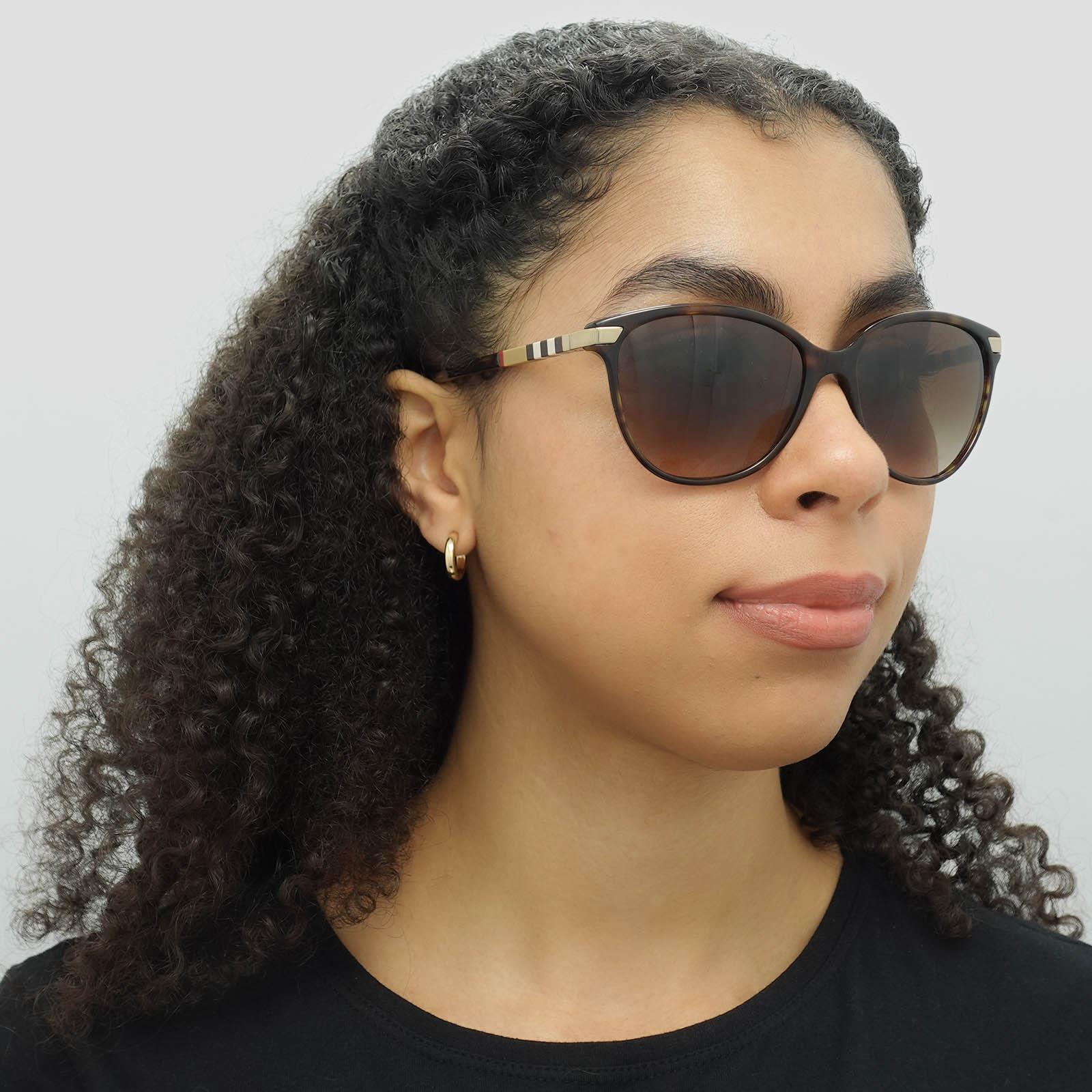 Burberry Polarized Havana Gold Emblem Women Sunglasses Burberry Sunglasses BE4216 300213 Dark Havana With Gold  main image 3