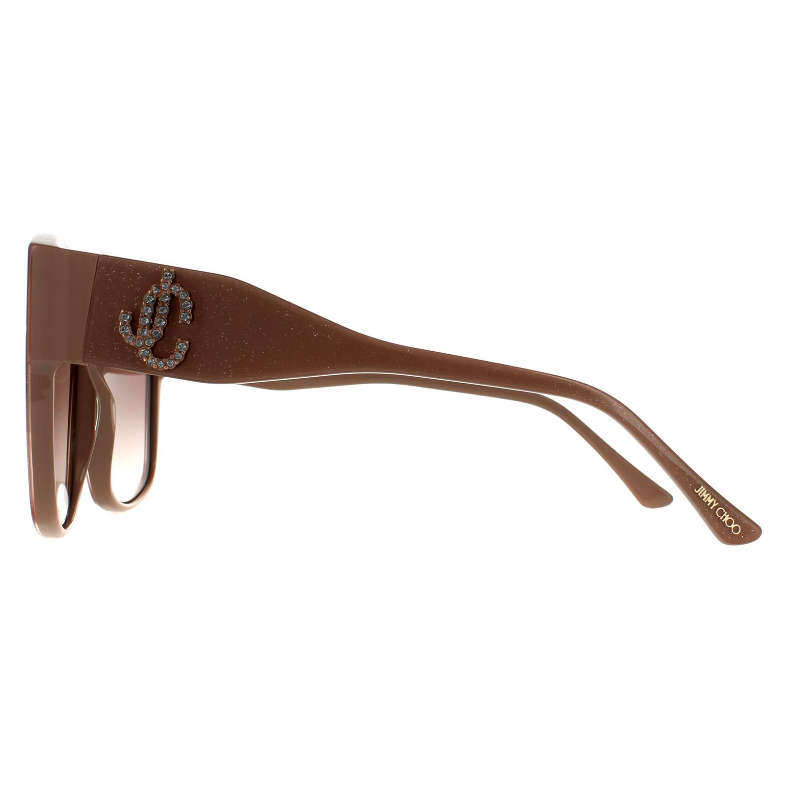 Jimmy Choo Sunglasses NOEMI/S KON HA Nude Glitter Brown 