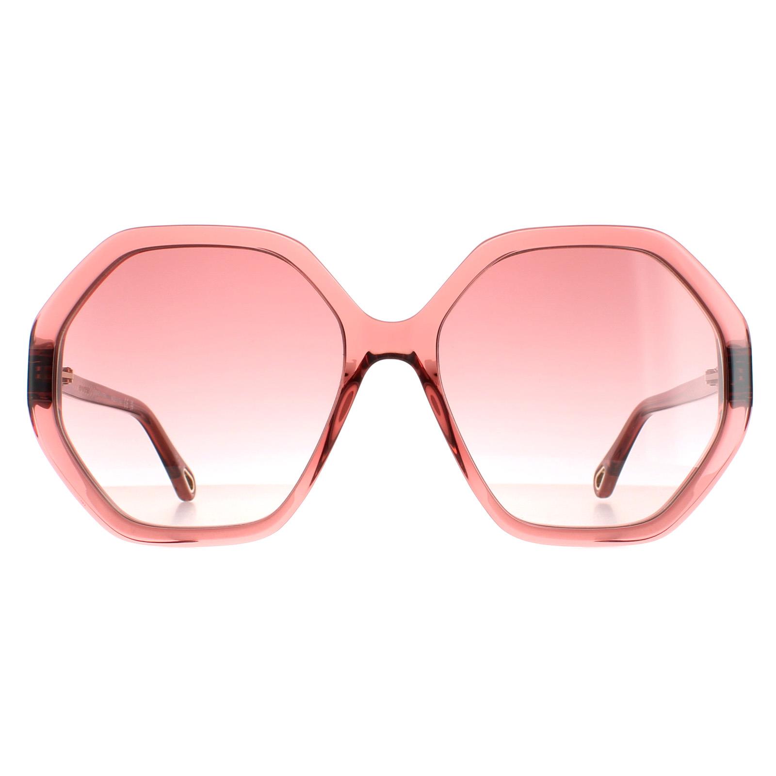 Chloe Sunglasses CH0008S Esther 003 Pink Crystal Pink Brown