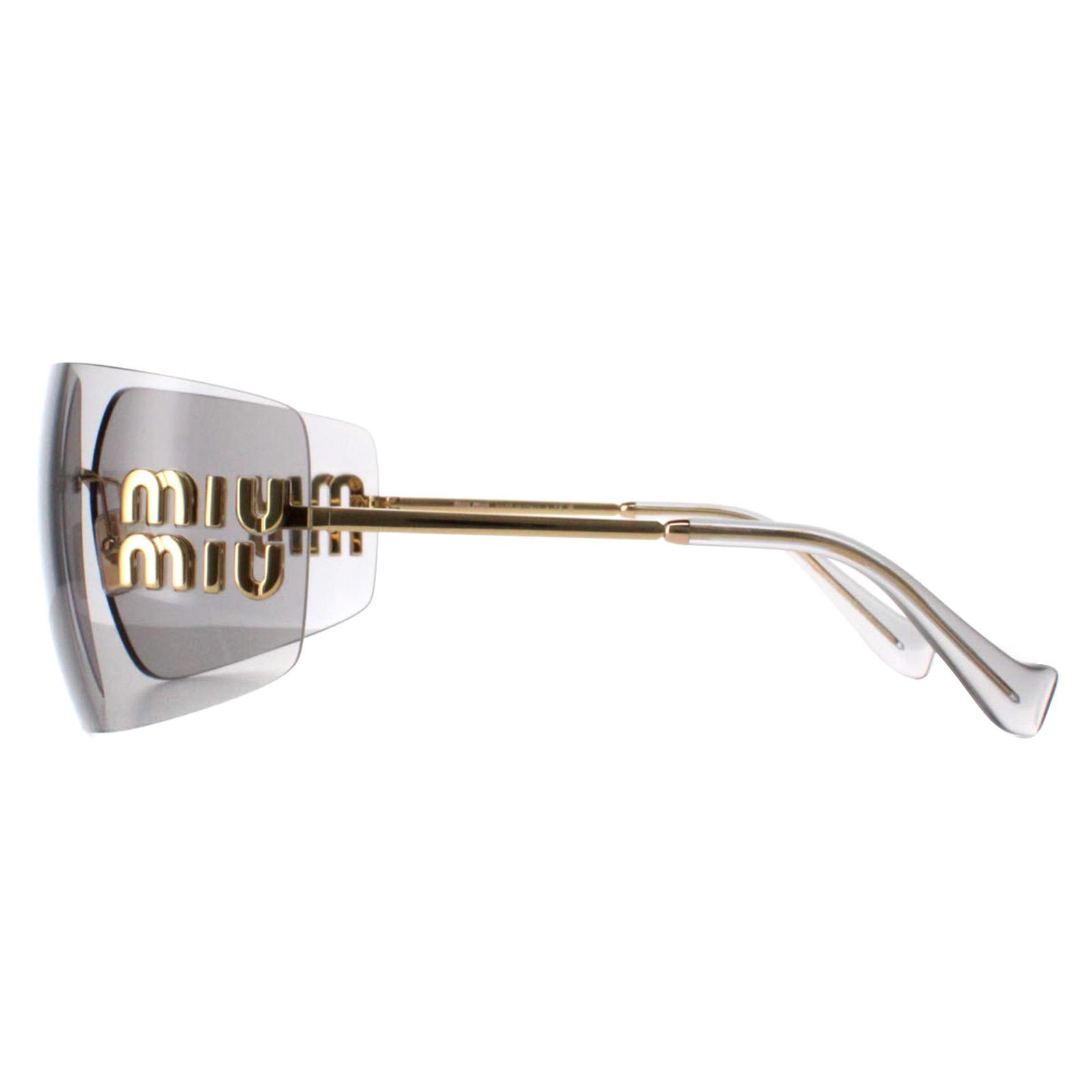 Miu Miu Sunglasses MU54YS 5AK30B Gold Light Gray | eBay