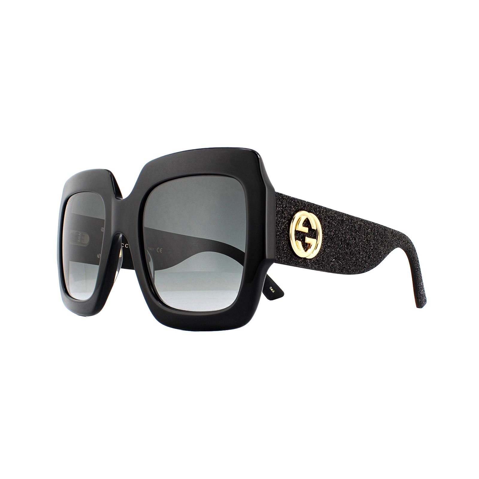 gucci glittered gradient oversized square sunglasses