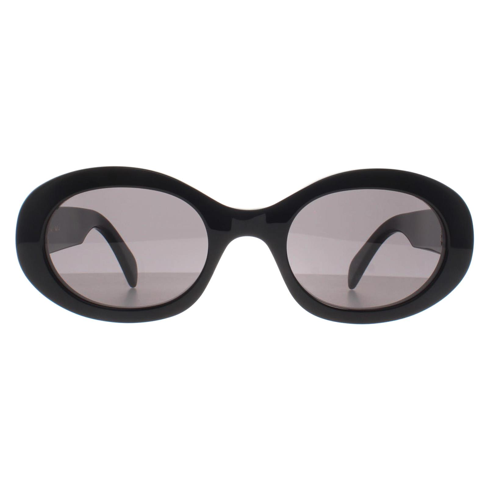 Celine Sunglasses Triomphe CL40194U 01A Shiny Black Smoke 