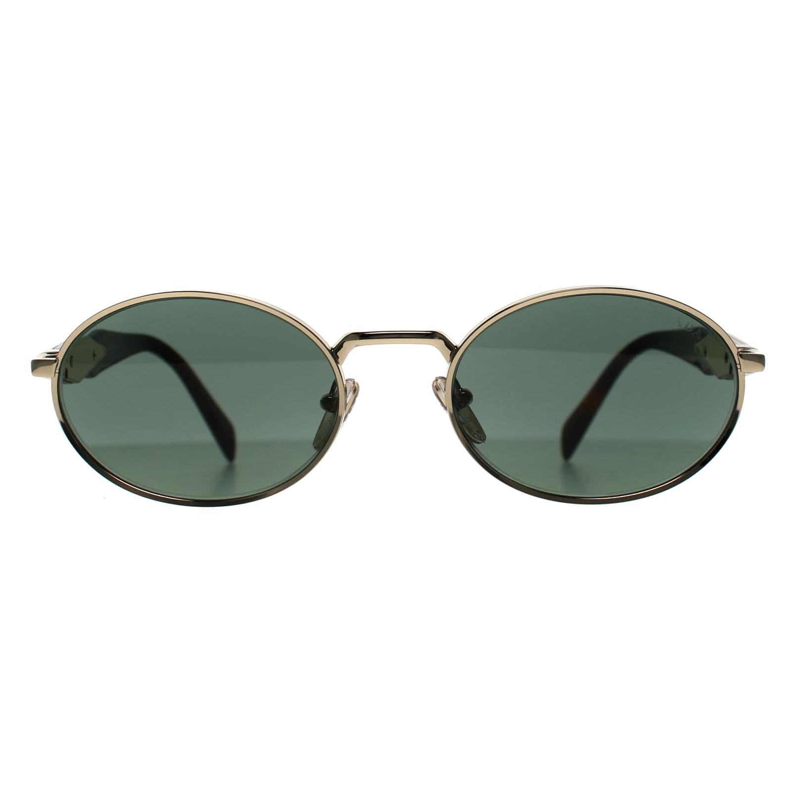 Prada Sunglasses PR65ZS ZVN70L Pale Gold Dark Green | eBay