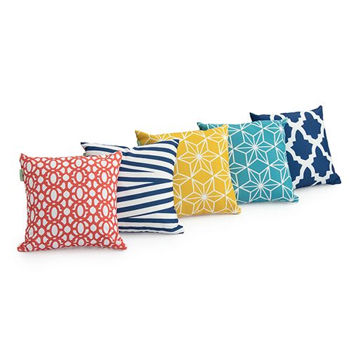 Waterproof Outdoor Cushion Covers Geometric Tile Collection 5 Pieces
