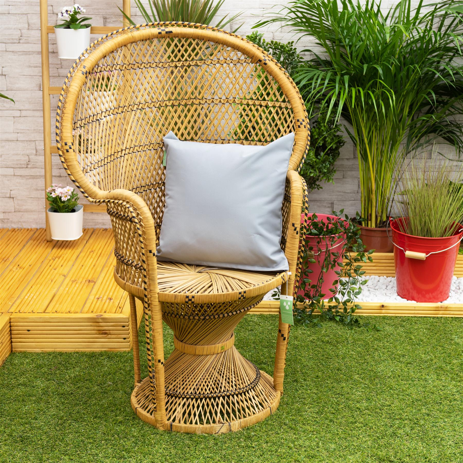 Grey 18" Water Resistant Outdoor Scatter Cushion Covers with Filling