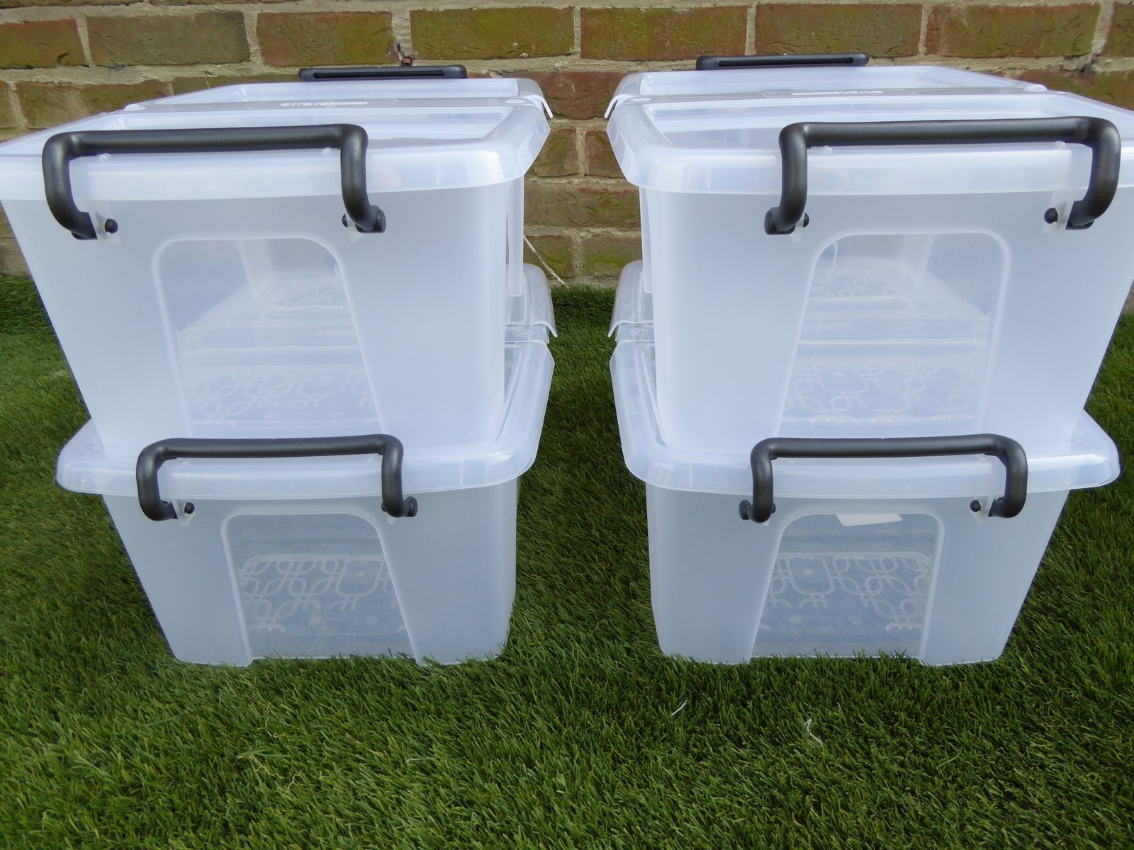 HEAVY DUTY STACKING Plastic Storage Boxes with Lid Locking Handles 3