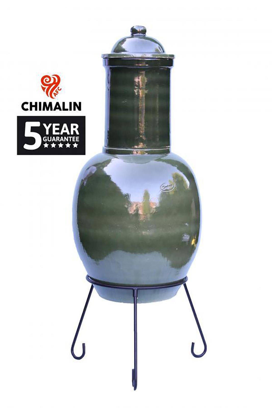 UK Gardens 129cm Extra Large Chimenea Chimalin AFC in Glazed Black and