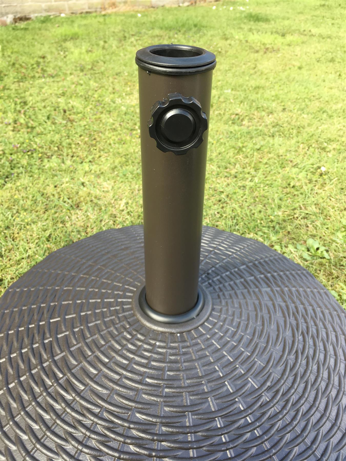 25kg Round Garden Parasol Base Umbrella Stand Rattan 3 ...