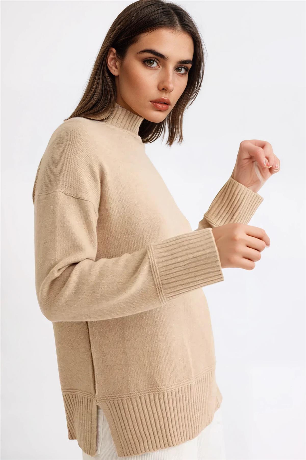 NOBODY'S CHILD Damen Pullover mit Trichterkragen Seitenschlitze Nähte - Bild 12 von 14
