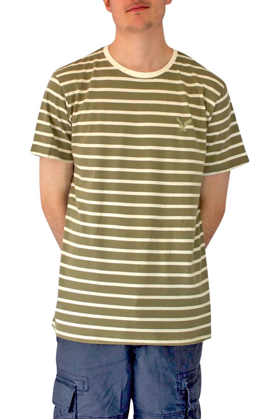 american eagle green striped shirt