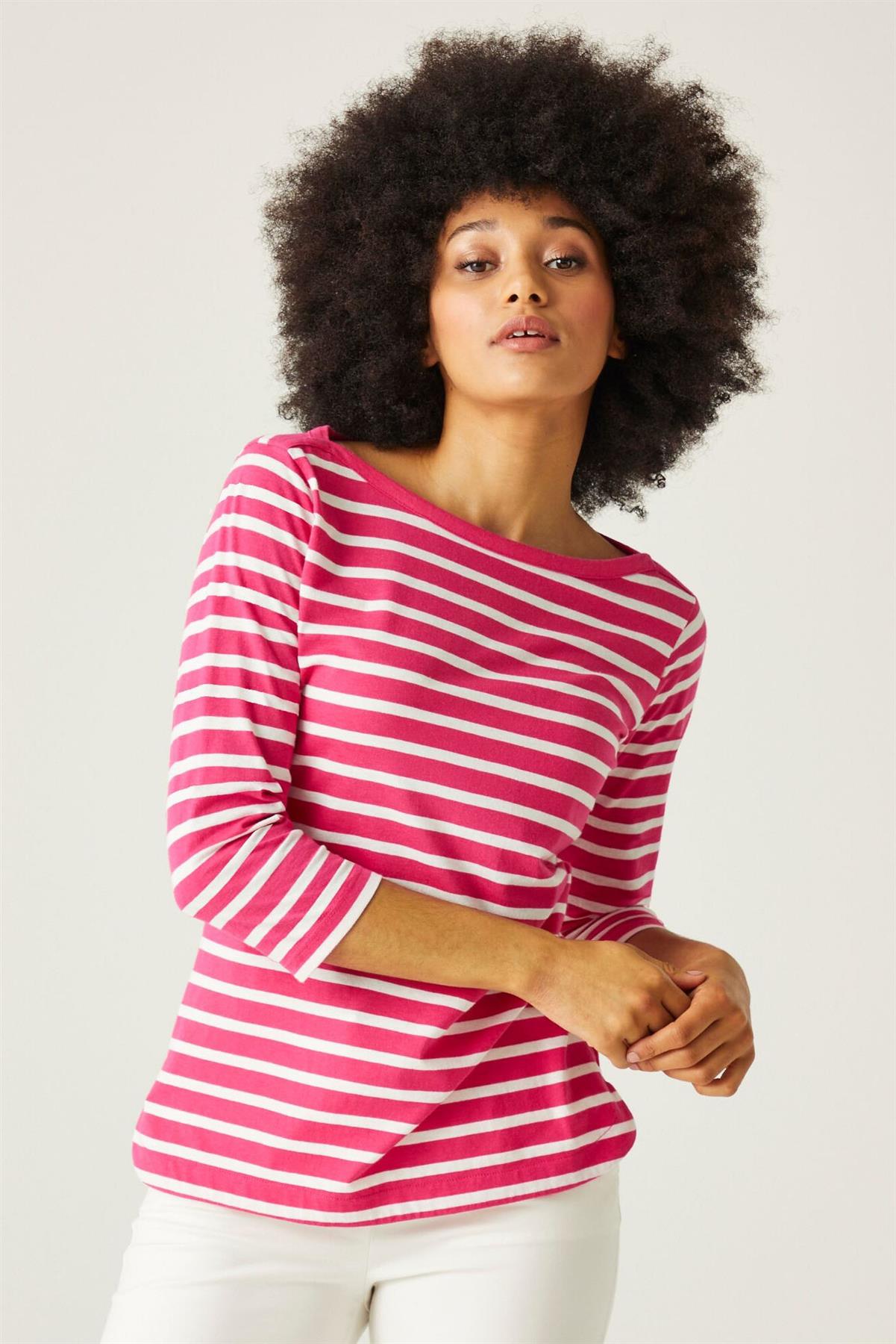 Regatta Womens Striped 3/4 Sleeve Top - Picture 32 of 48