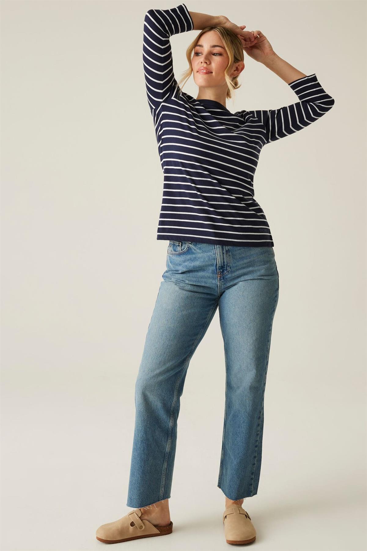 Regatta Womens Striped 3/4 Sleeve Top - Picture 24 of 48