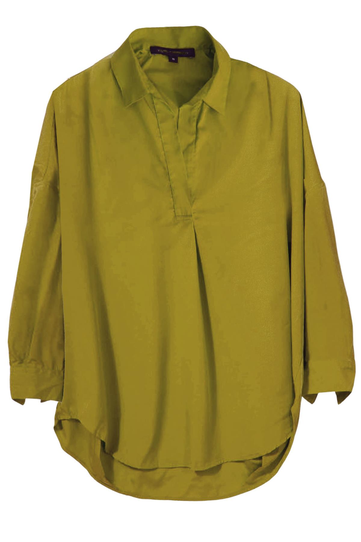 FRENCH CONNECTION Popover Shirt Blouse Silky Soft Light Satin Open Neck Collar - Picture 9 of 23