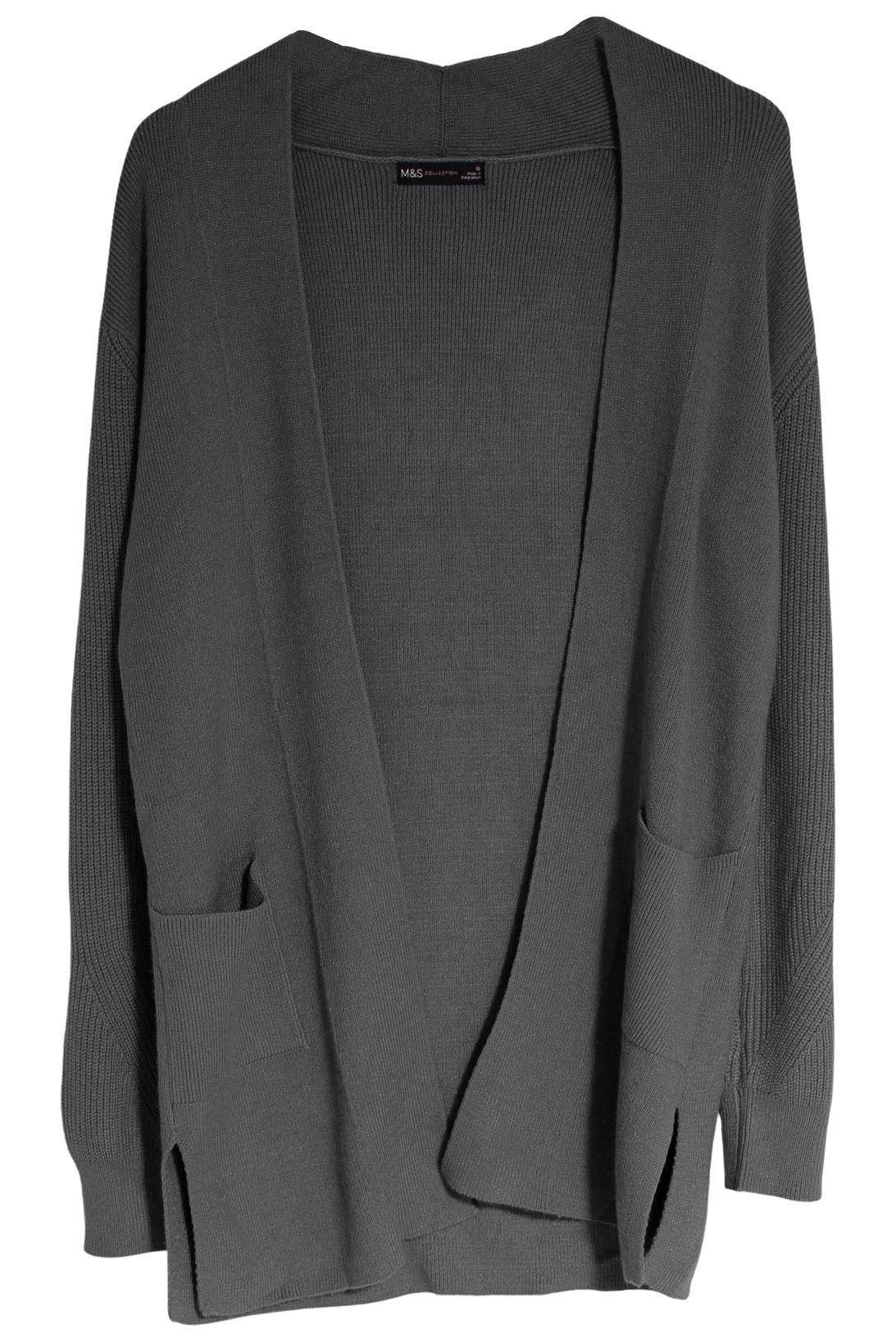 Cárdigan largo acanalado frente abierto - Imagen 8 de 15