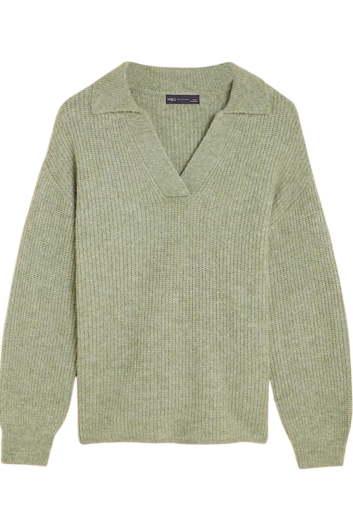 Jersey acanalado con cuello M&S con aberturas laterales - Imagen 5 de 7