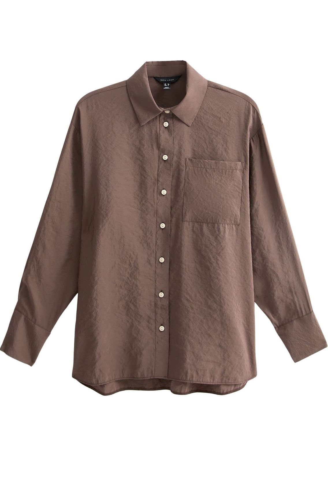 New Look Relaxed Cupro Long Sleeve Pocket Shirt - Picture 14 of 18