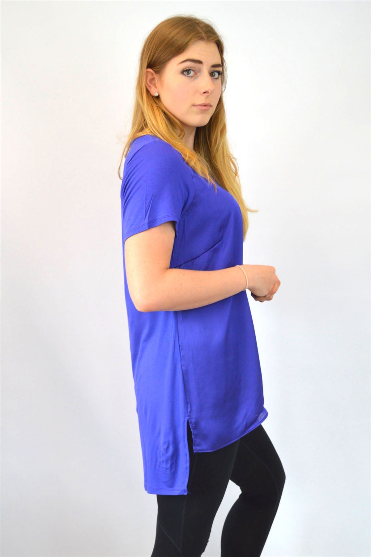 EVANS Royal Blue or Black Silky Round Neck Swing Tunic Top RRP Â£26 | eBay