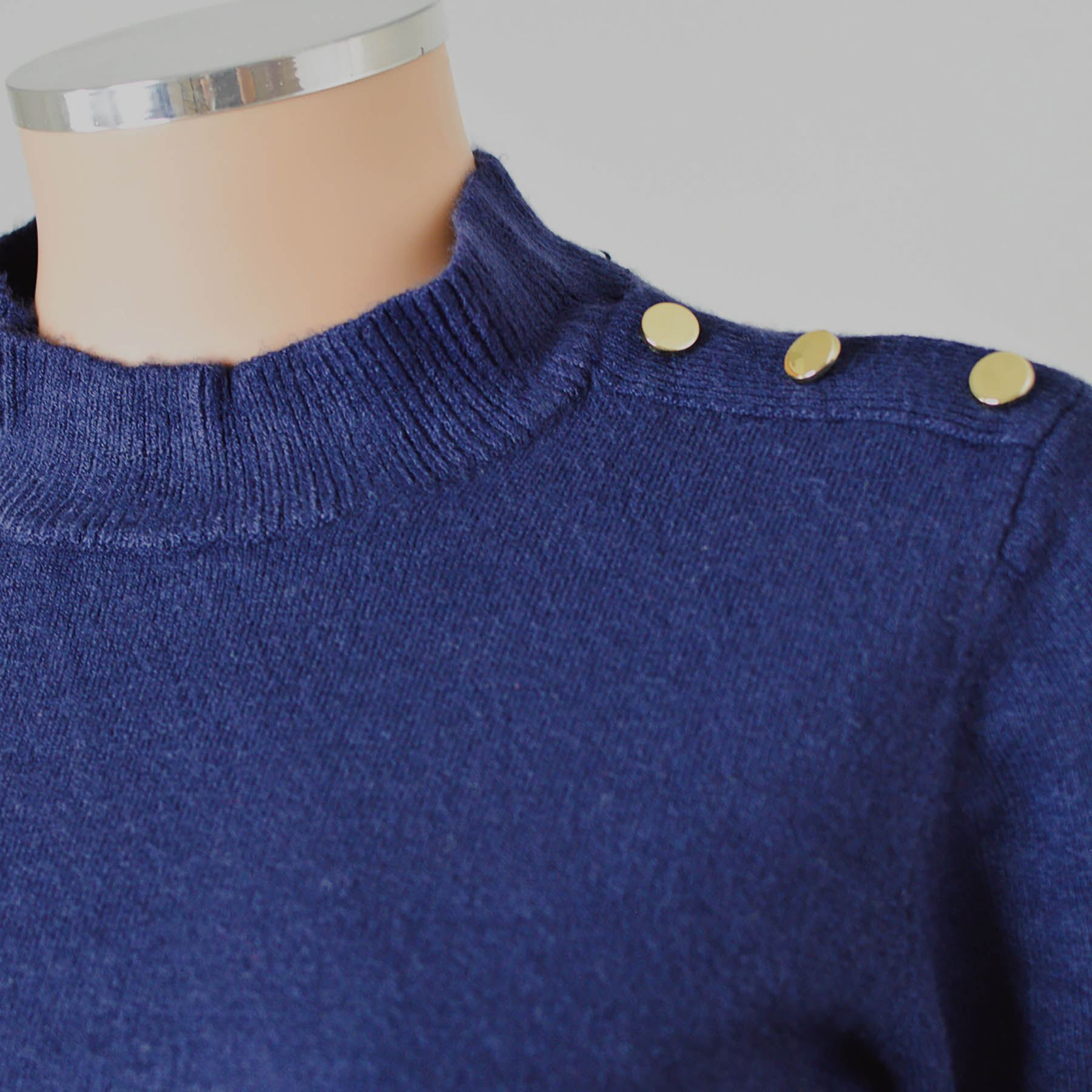 Una Turtle Neck Jumper Button Shoulder 