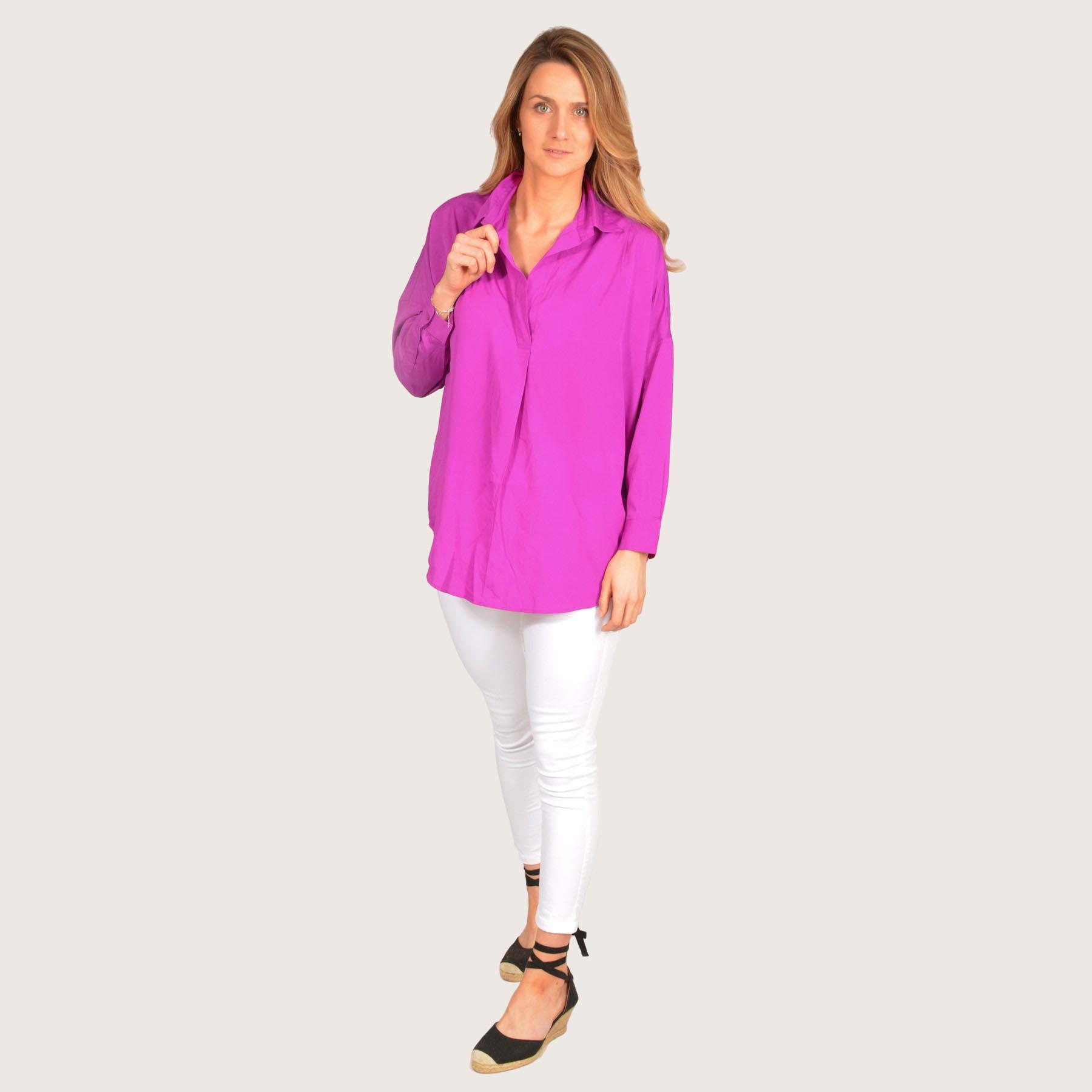 FRENCH CONNECTION Popover Shirt Blouse Silky Soft Light Satin Open Neck Collar - Picture 21 of 23
