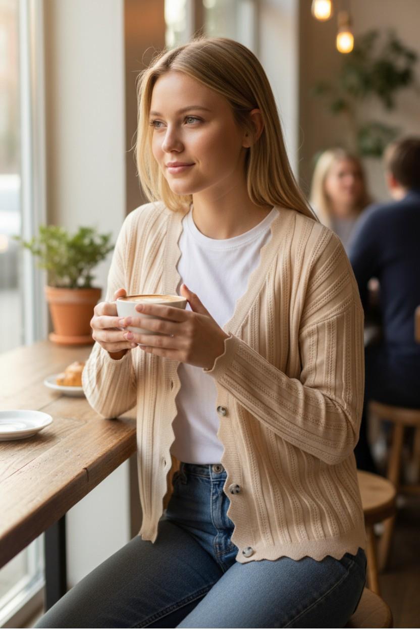 Cárdigan acanalado Karen Millen borde vieira - Imagen 5 de 8