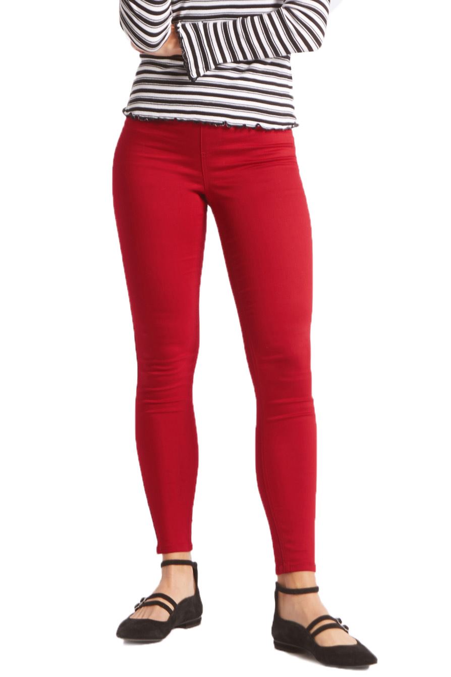 Women High Waist Red Jeans Ladies Skinny Stretch Jeggings Size 8 10 12 14 16