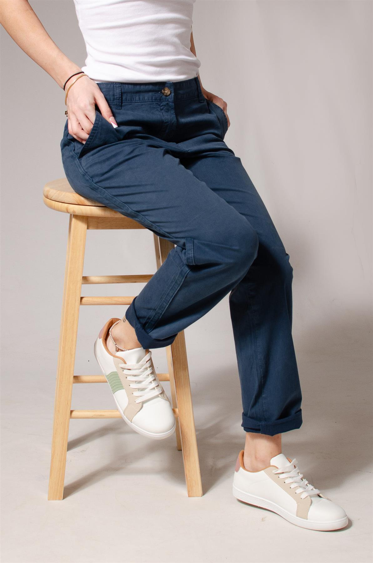 Ex M&S Tapered Ankle Grazer Chino Trousers - Picture 29 of 51