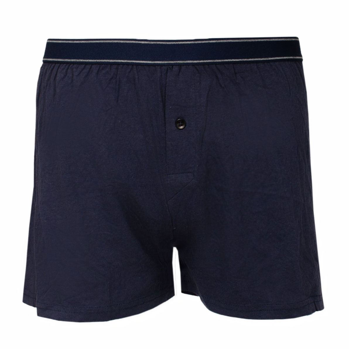 Mens Jersey Boxers Pure Cotton Cool & Fresh Loose Fit Grey Navy 3 Pack