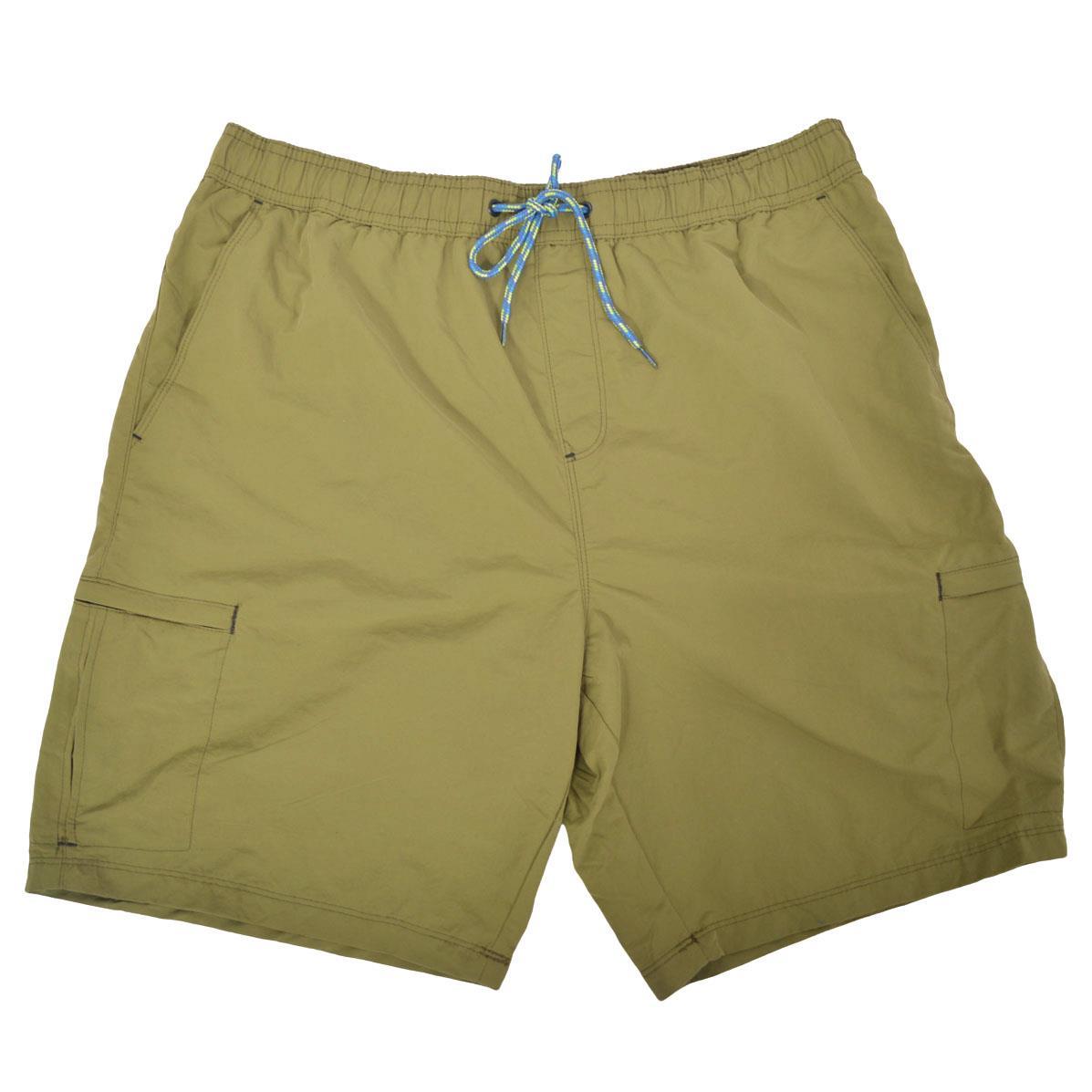 Mens Swim Shorts Zip Pockets Tie Waist Plain Mesh Swimming Trunks Size