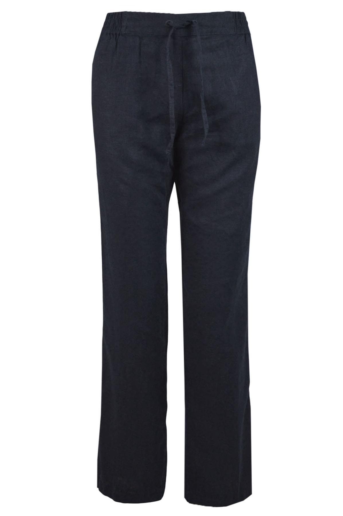 Next Womens Linen Trousers Elastic 