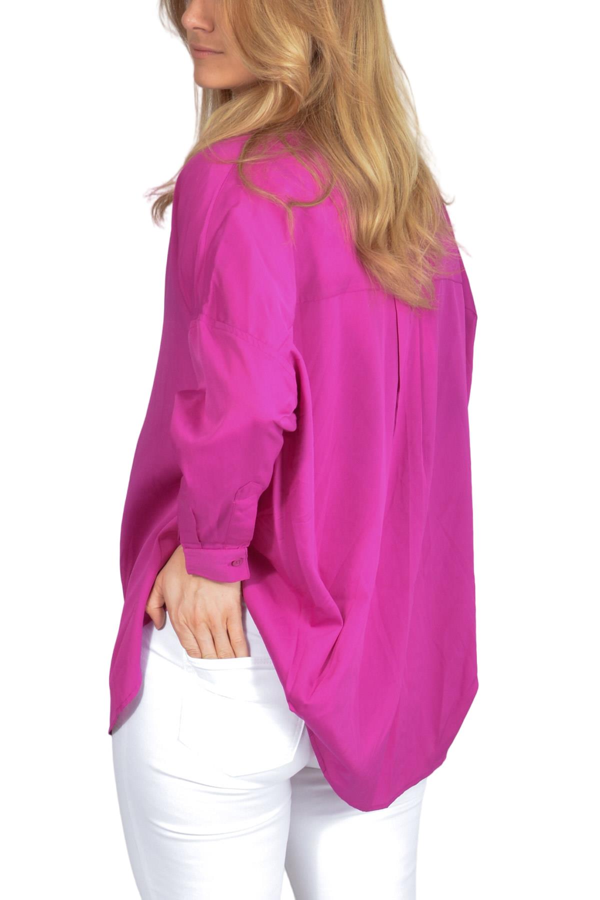 French Connection Womens Silky Oversized Shirt Popover Raglan Sleeve Open Collar - Picture 19 of 20