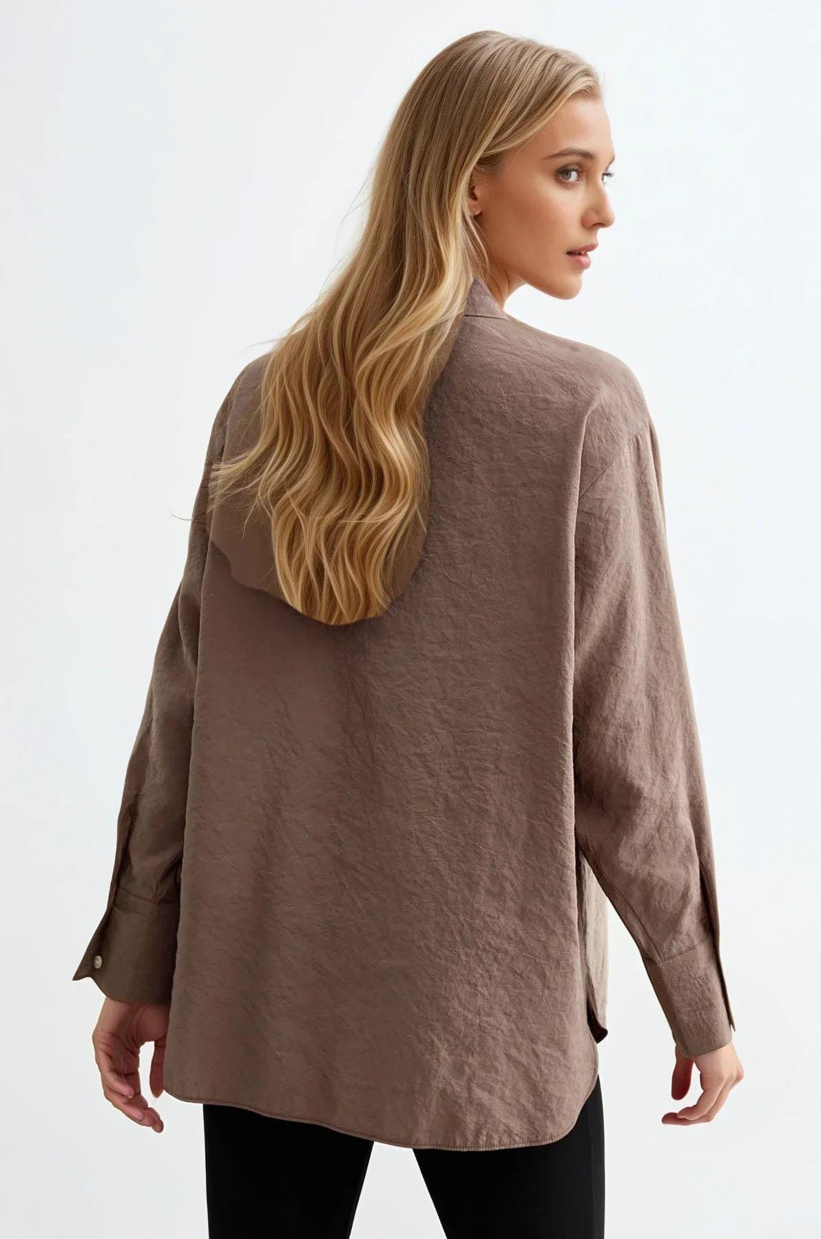 New Look Relaxed Cupro Long Sleeve Pocket Shirt - Picture 17 of 18
