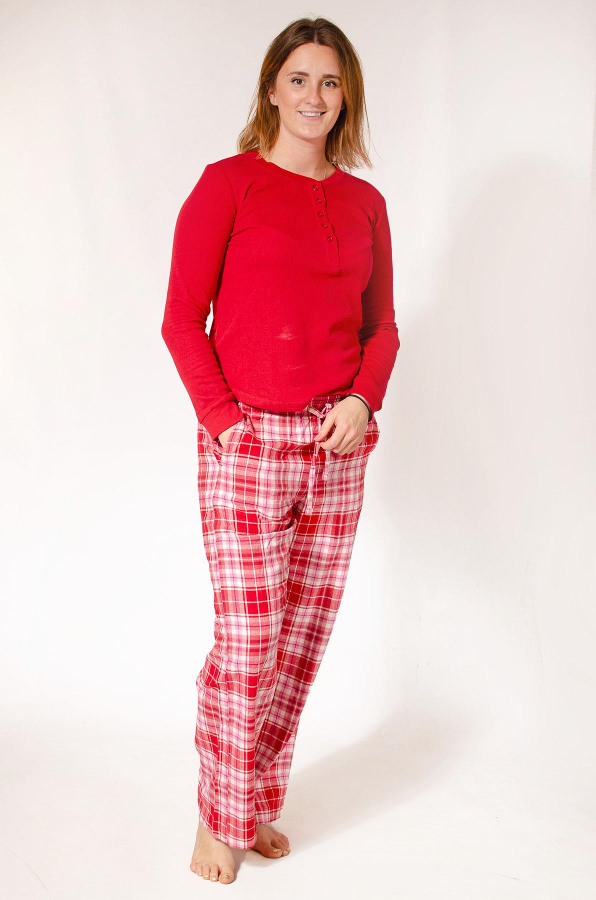 GAP Womens Pyjama Set Waffle Texture Henley Top Brushed Cotton Bottoms - Picture 13 of 15