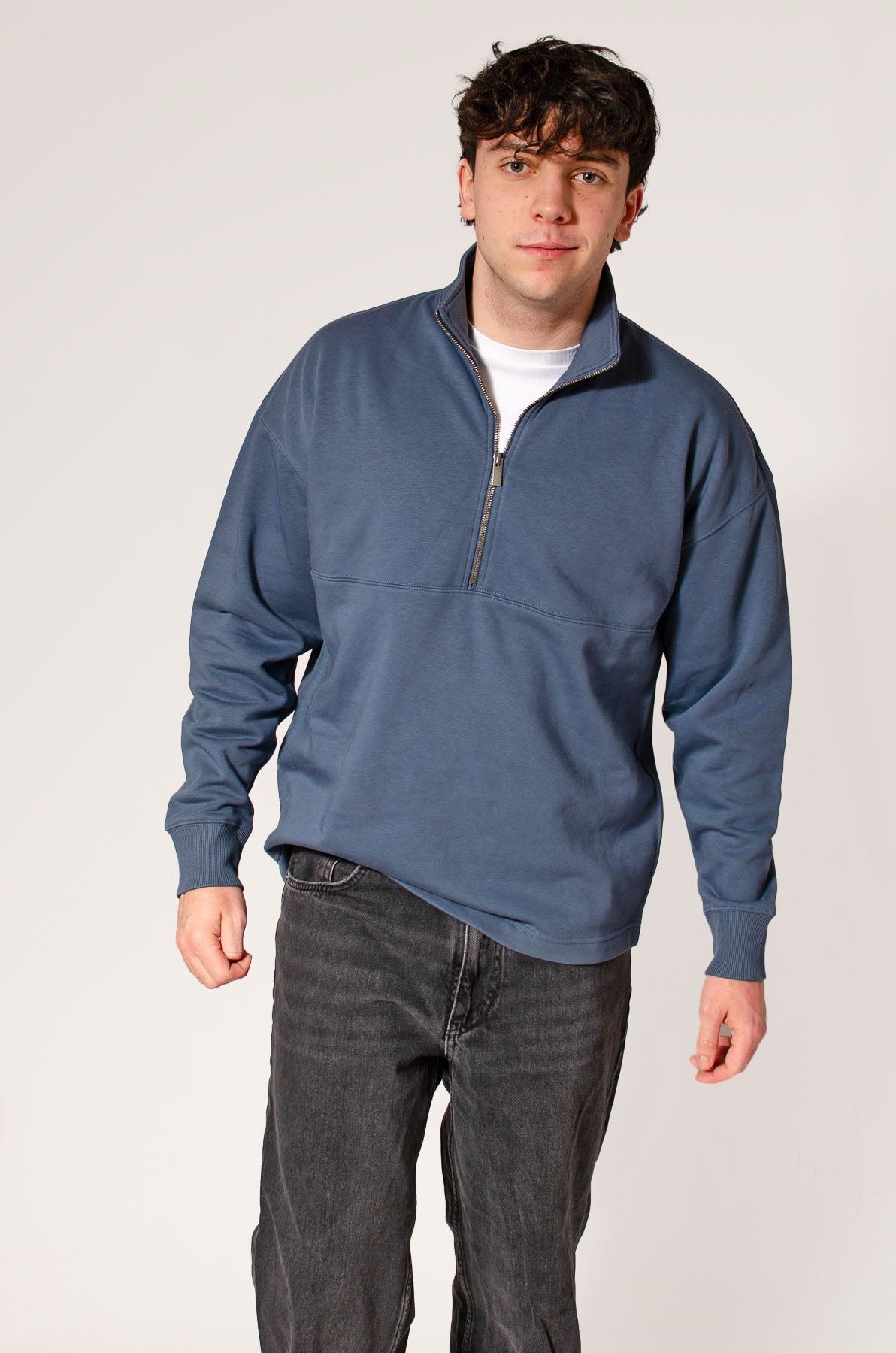 Ex M&S Autograph Mens Quarter Zip Neck Sweatshirt Thick Cotton Rich - Picture 17 of 18