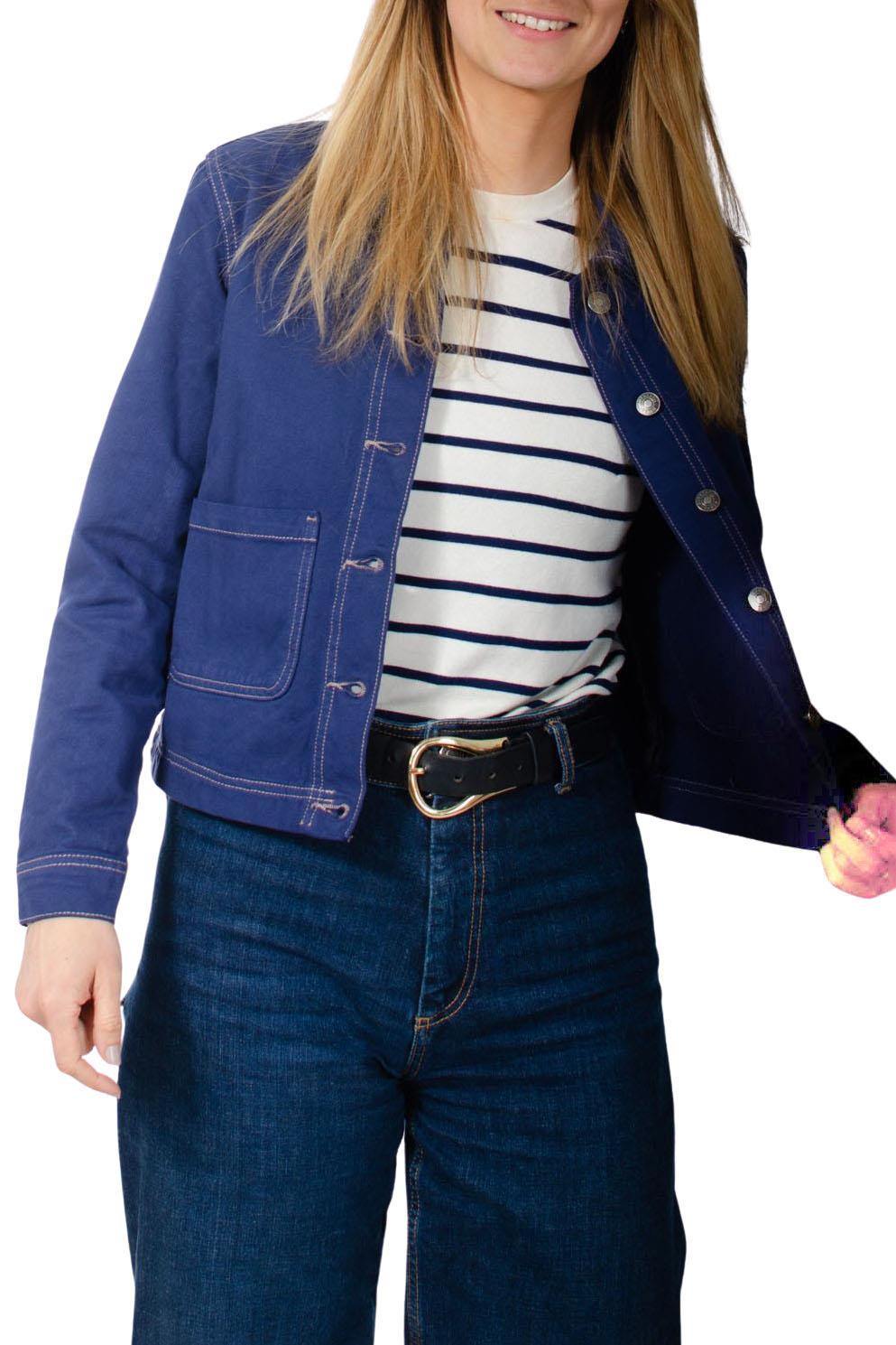 TU Cotton Twill Utility Chore Jacket Patch Pockets Button Front with Collar - Picture 4 of 18