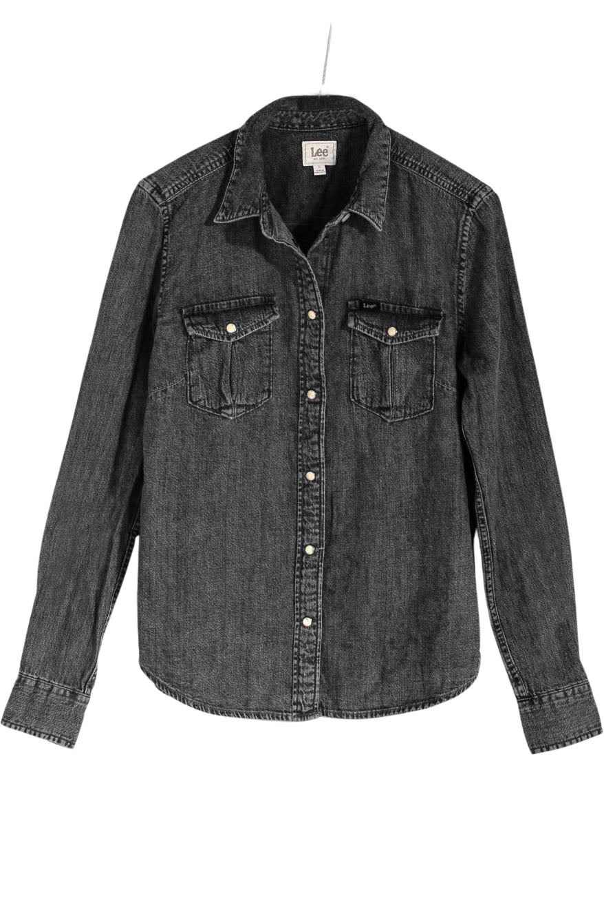 LEE Womens Denim Shirt Snap Buttons Western Pockets - Picture 10 of 10