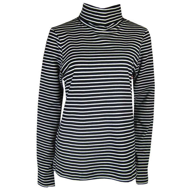 Трикотаж Damen schwarz gestreift Baumwolle, Полокрагенный пуловер с нашивкой Ellenbogen Größe 8 10