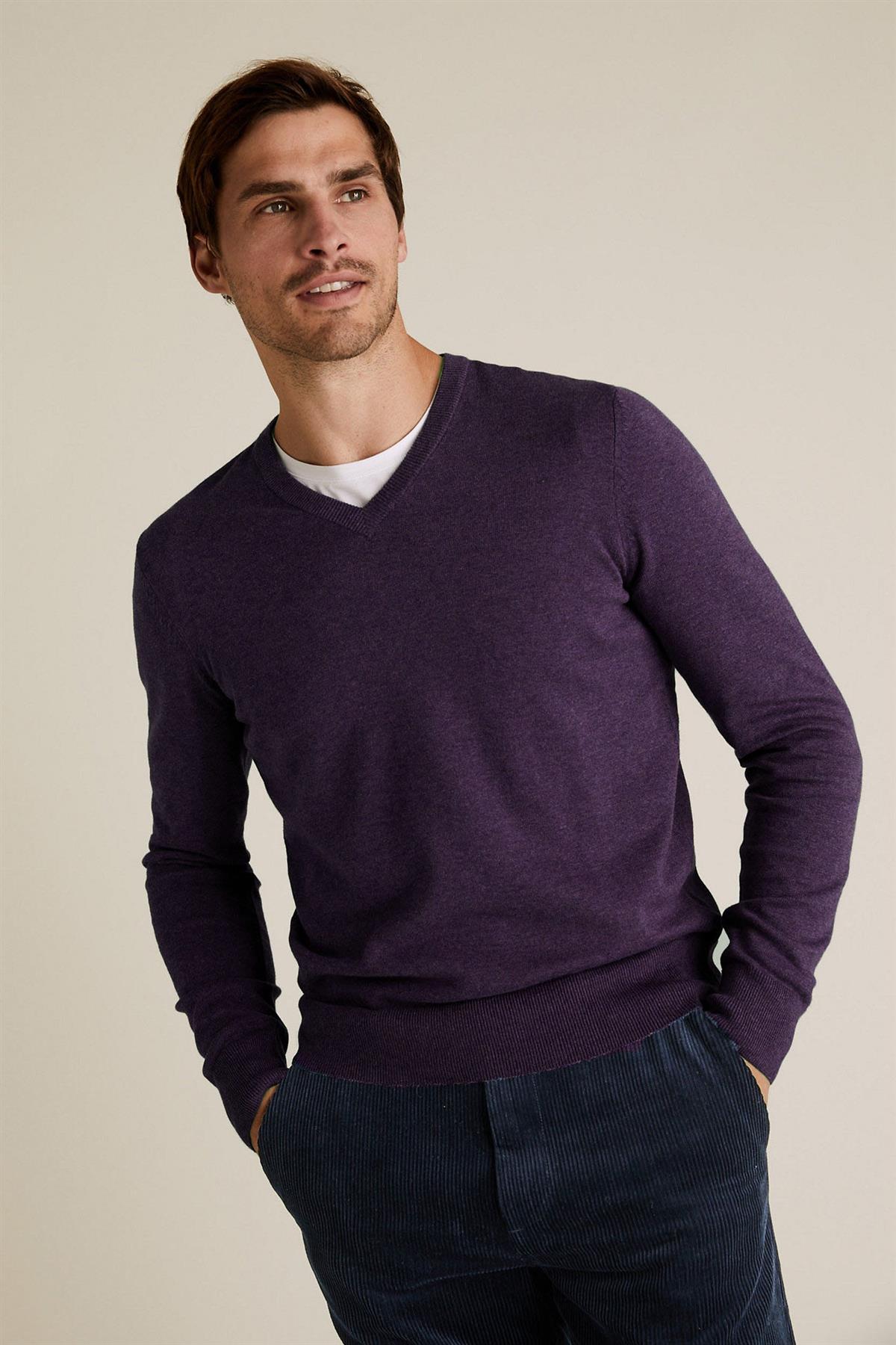 MARKS & SPENCER Mens Lightweight Cotton V-neck Jumper M&S Sweater RRP Â£19.50 | eBay