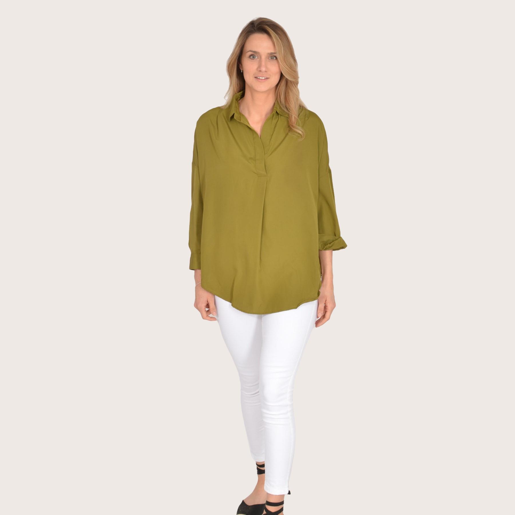 FRENCH CONNECTION Popover Shirt Blouse Silky Soft Light Satin Open Neck Collar - Picture 7 of 23