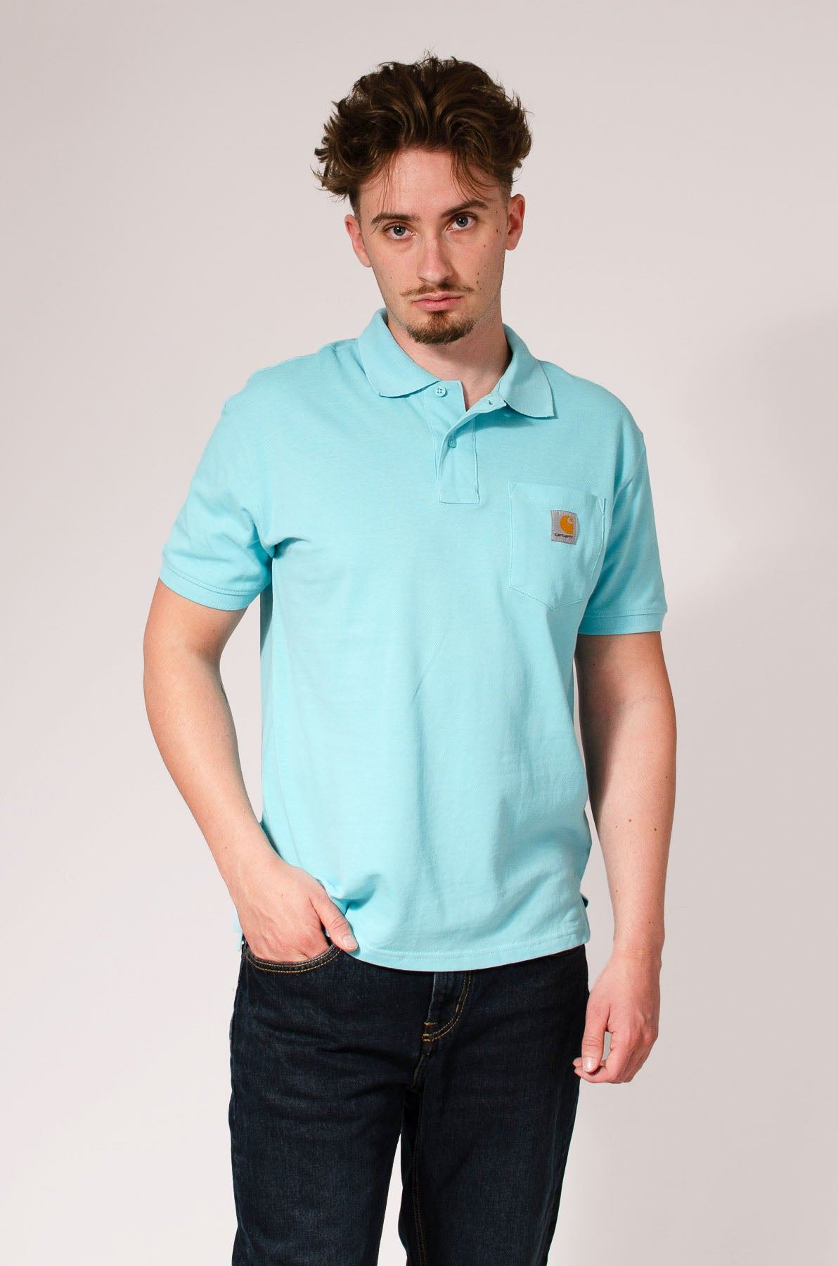Carhartt Mens Relaxed Cotton Pique Pocket Front Polo Shirt - Picture 23 of 26