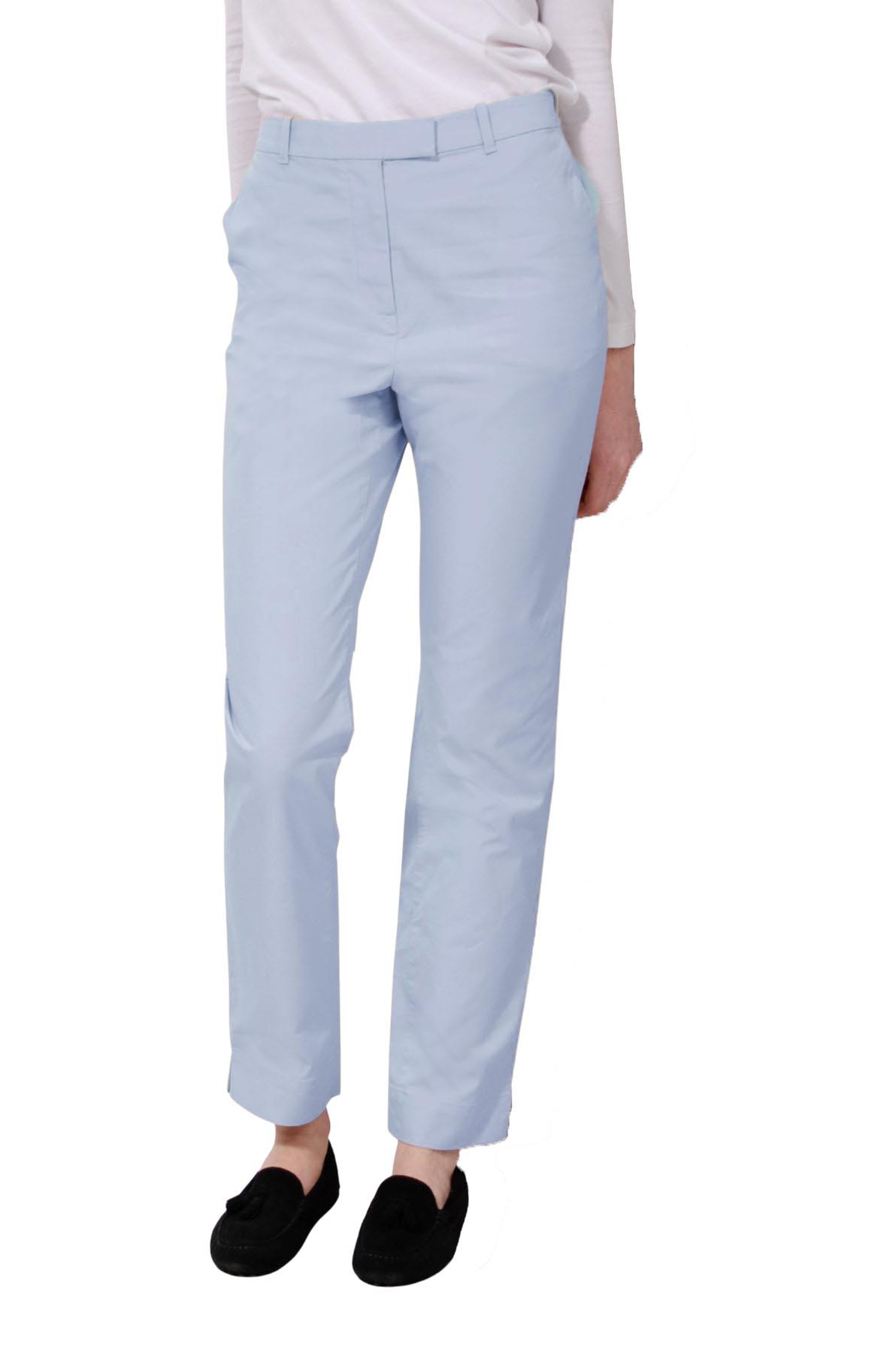 Womens Cotton Trousers Split Ankle Hem Smart Casual eBay