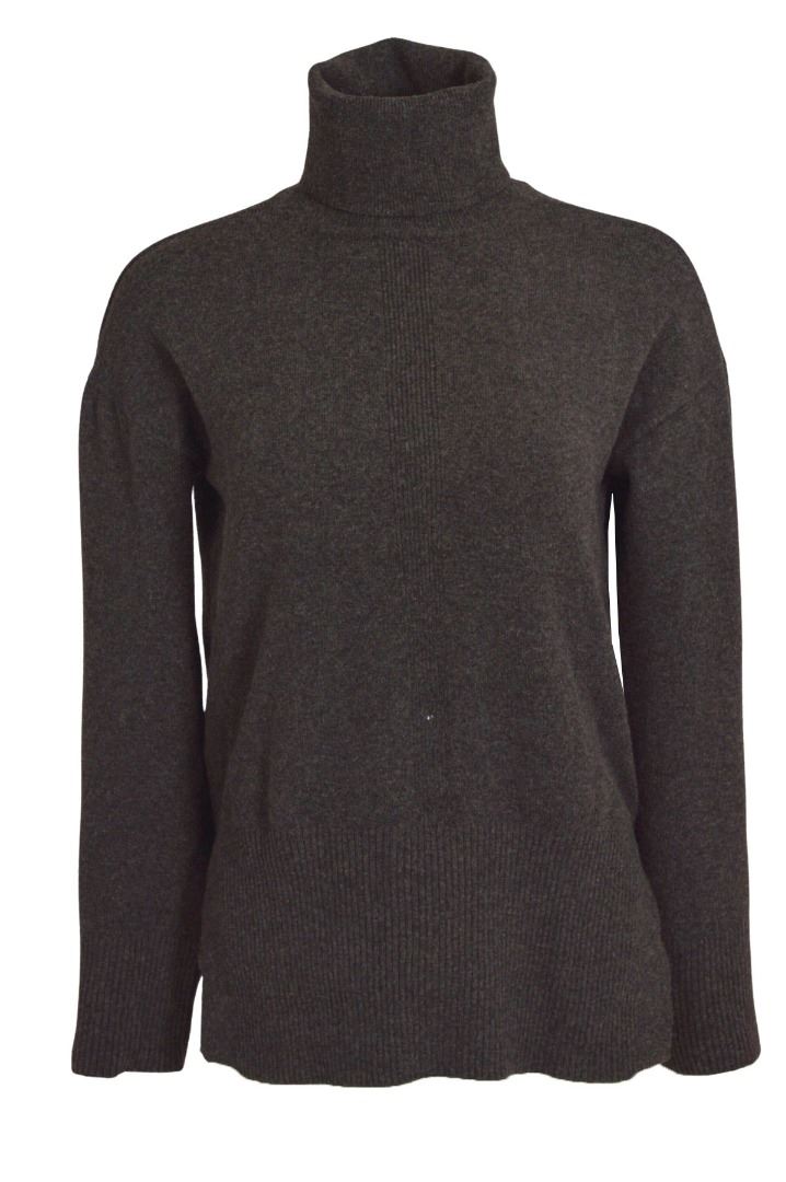 Womens Polo Neck Jumper Ribbed Centre Side Splits Relaxed Super Soft Fine Knit - Picture 10 of 11