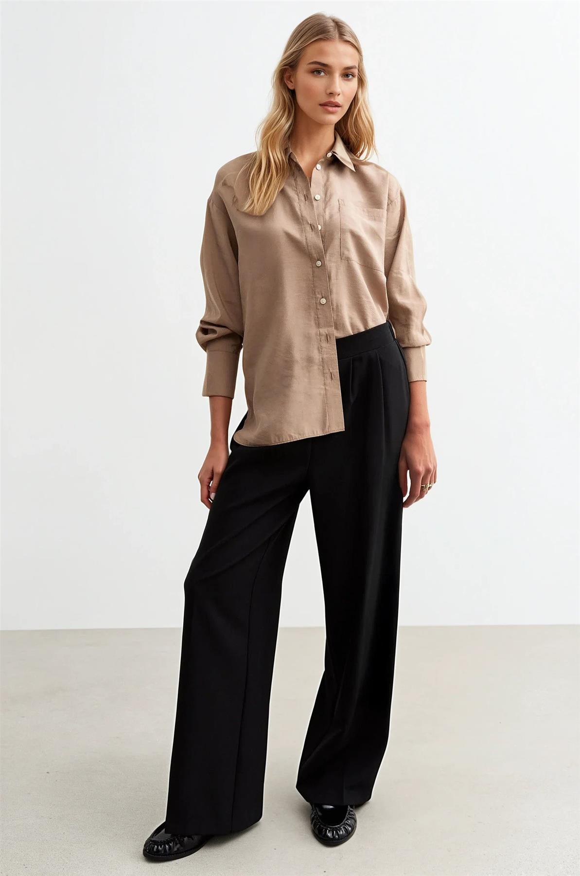 New Look Relaxed Cupro Long Sleeve Pocket Shirt - Picture 4 of 18