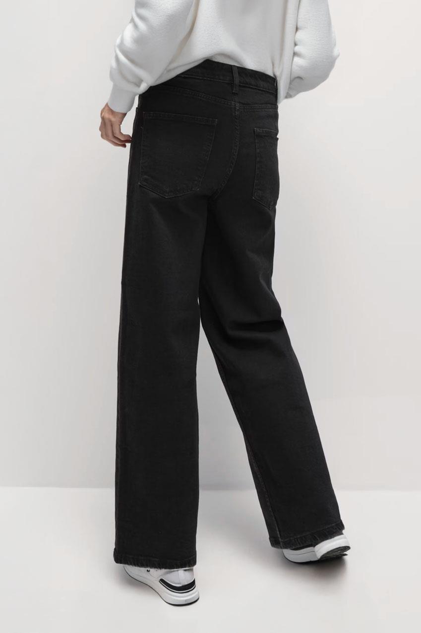 Ex M&S Wide Leg Jeans in Cream, Brown or Black - Picture 4 of 9