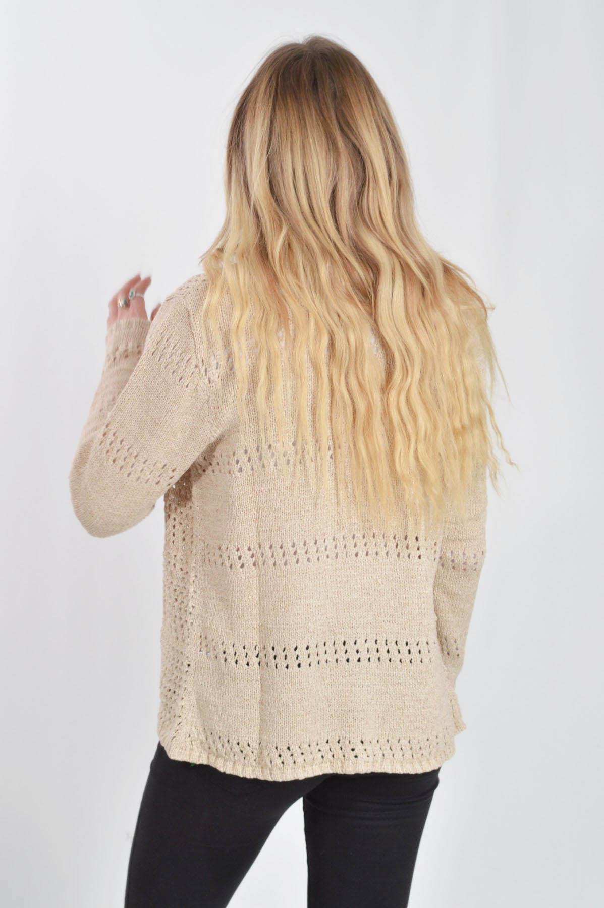 ISLE Open Front Cardigan Pointelle Crochet Knit from Edinburgh Woollen  Mills | eBay