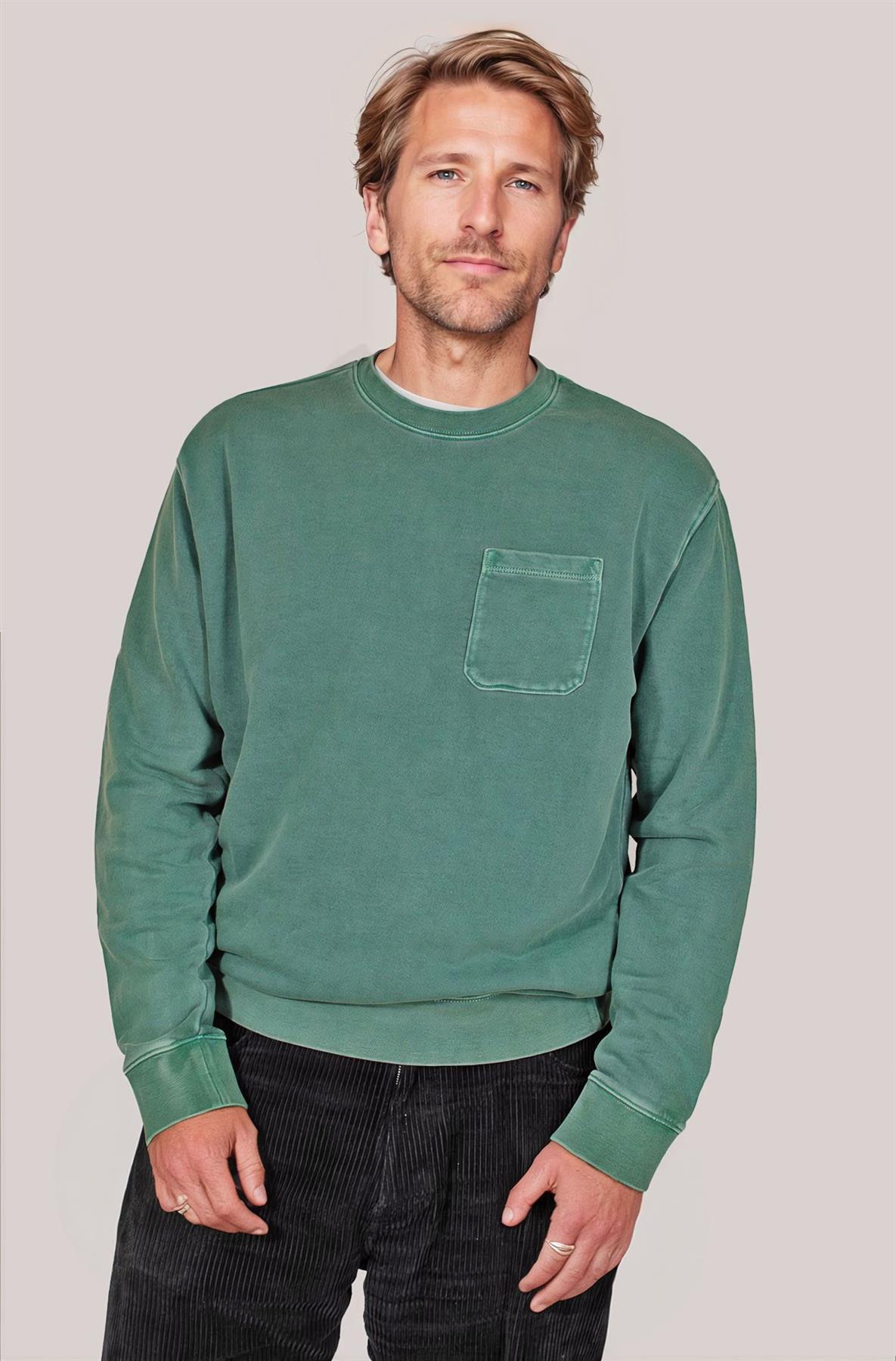 M&S Mens Crew Neck Sweatshirt with Breast Pocket - Picture 3 of 5