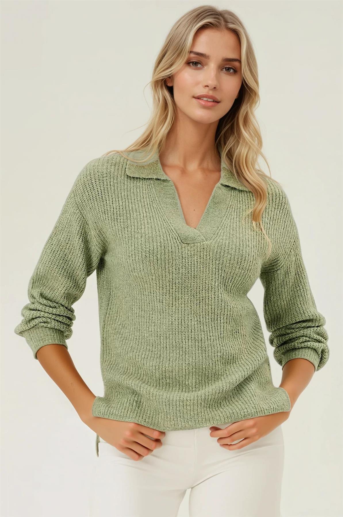 Jersey acanalado con cuello M&S con aberturas laterales - Imagen 6 de 7